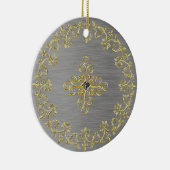 クラシック銀と金ゴールド セラミックオーナメント (右)