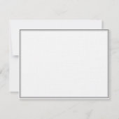 クラシック銀の厚さと薄い縁ど名前 ノートカード (裏面)