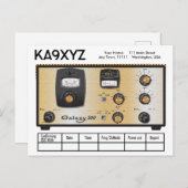 クラシック銀河系300無線トランシーバQSL ポストカード (正面/裏面)