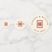 クラシック長方形の二重中国の幸福結婚の コンフェッティ (裏面)