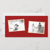 クラシック長方形の二重中国の幸福結婚の セーブザデート (裏面)