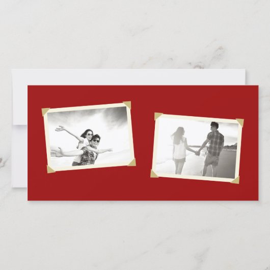 クラシック長方形の二重中国の幸福結婚の セーブザデート (裏面)