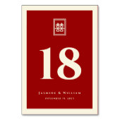 クラシック長方形の二重中国の幸福結婚の テーブルナンバー (裏面)