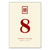 クラシック長方形の二重中国の幸福結婚の テーブルナンバー (正面)