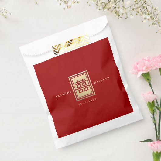 クラシック長方形の二重中国の幸福結婚の フェイバーバッグ (封をした状態)