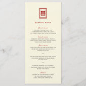 クラシック長方形の二重中国の幸福結婚の メニュー (正面)