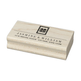 クラシック長方形の二重中国の幸福結婚の ラバースタンプ