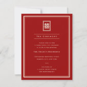 クラシック長方形ダブルハピネス茶道 招待状 (正面)