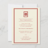 クラシック長方形ダブルハピネス茶道 招待状 (正面)