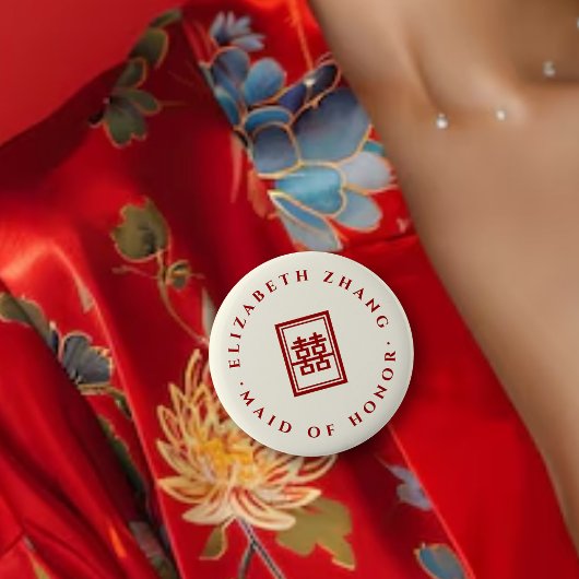 クラシック長方形ダブル西ウェディング中国のパーティー 缶バッジ