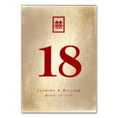 クラシック長方形ダブル西金中国の金結婚の テーブルナンバー (裏面)