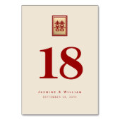 クラシック長方形ダブル西金中国の金結婚の テーブルナンバー (正面)