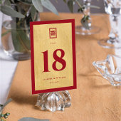 クラシック長方形ダブル西金中国の金結婚の テーブルナンバー