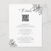 クラシック開花ガーデンブラック&ホワイト結婚ズ詳細 エンクロージャーカード (正面)