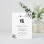 クラシック開花ガーデンブラック&ホワイト結婚ズ詳細 エンクロージャーカード (スタンド正面)