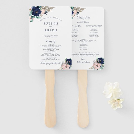 クラシック開花結婚式 プログラムファン ハンドファン (正面&裏面)