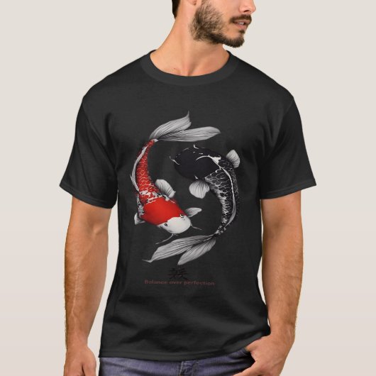 クラシック陰陽コイ Tシャツ (正面)