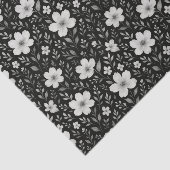 クラシック離れフローラアートパターンオングレーブラック 薄葉紙 (詳細)