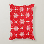 クラシック雪赤と白結晶クリスマスパターン アクセントクッション (正面(垂直))