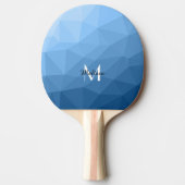クラシック青い幾何学的メッシグラデーションュパターンモノグラム 卓球ラケット (正面)
