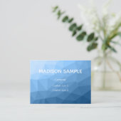 クラシック青い幾何学的メッシグラデーションュパターンモノグラム 名刺 (スタンド正面)