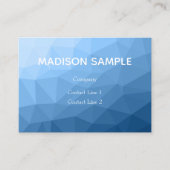 クラシック青い幾何学的メッシグラデーションュパターンモノグラム 名刺 (正面)