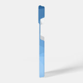 クラシック青い幾何学的メッシグラデーションュパターンモノグラム iPhoneケース (左側面)