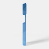 クラシック青い幾何学的メッシグラデーションュパターンモノグラム iPhoneケース (右側面)