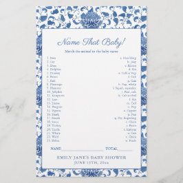 クラシック青い白いベビー動物ゲームカード