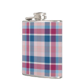 クラシック青い赤い格子模様 フラスク (左)