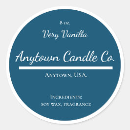 クラシック青と白のキャンドルラベル ラウンドシール