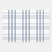 クラシック青と白のバッファローチェック ラッピングペーパーシート (正面2)