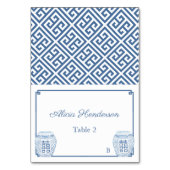 クラシック青と白の結婚座席表 テーブルナンバー (正面)