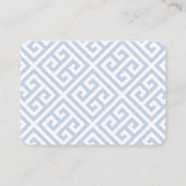 クラシック青と白のQRコードブライダルシャワーRSVP エンクロージャーカード (裏面)