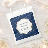 クラシック青と金ゴールド結婚 フェイバーバッグ (クリップ留めされた状態)