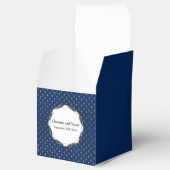 クラシック青と金ゴールド結婚 フェイバーボックス (オープン)