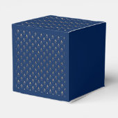 クラシック青と金ゴールド結婚 フェイバーボックス (裏面サイド)