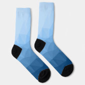 クラシック青のジオメトリメッシュグラデーションパターン ソックス (右)