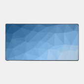 クラシック青のジオメトリメッシュグラデーションパターン デスクマット (正面)