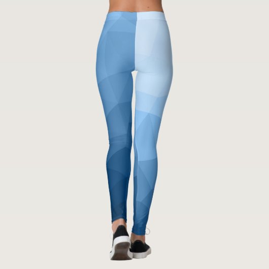 クラシック青のジオメトリメッシュグラデーションパターン レギンス (裏面)