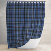 クラシック青の格子模様タータンチェック シャワーカーテン