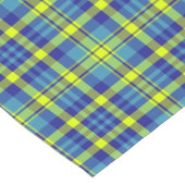 クラシック青の格子模様タータンチェック ショートテーブルランナー (コーナー)