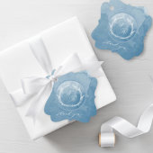 クラシック青エレガント水色モノグラム結婚ズ フェイバータグ