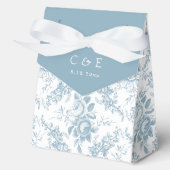 クラシック青エレガント白フローラトイル フェイバーボックス (正面)