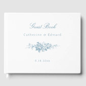 クラシック青エレガント白フローラ ゲストブック (正面)