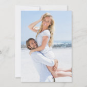 クラシック青エレガント白フローラ サンキューカード (裏面)