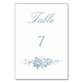クラシック青エレガント白フローラ テーブルナンバー (裏面)