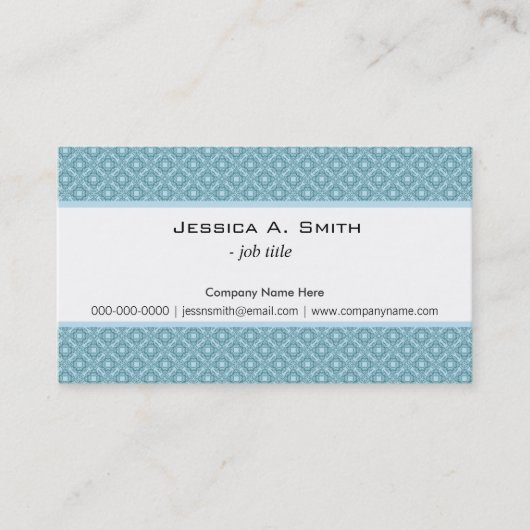 クラシック青シエレガントームレスパターン 名刺 (正面)