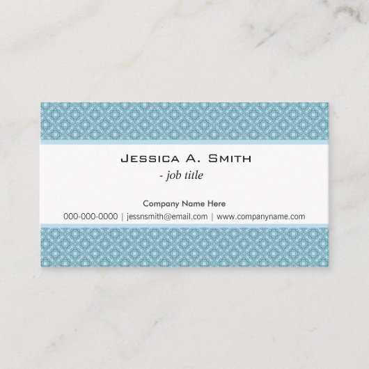 クラシック青シエレガントームレスパターン 名刺 (正面)