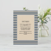 クラシック青ストライプ詳細結婚ズ エンクロージャーカード (スタンド正面)